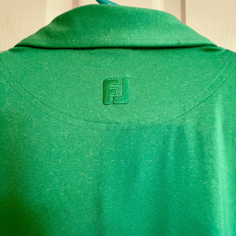 FootJoy Mens Large Green Heather ProDry Golf Polo Shirt McMahon Cup PCC Logo - Picture 3 of 9